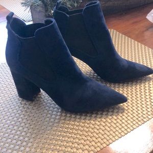 Marc Fisher Navy Sued Booties